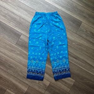 Vintage 90's aqua + navy blue printed pants by Maygene 🐲